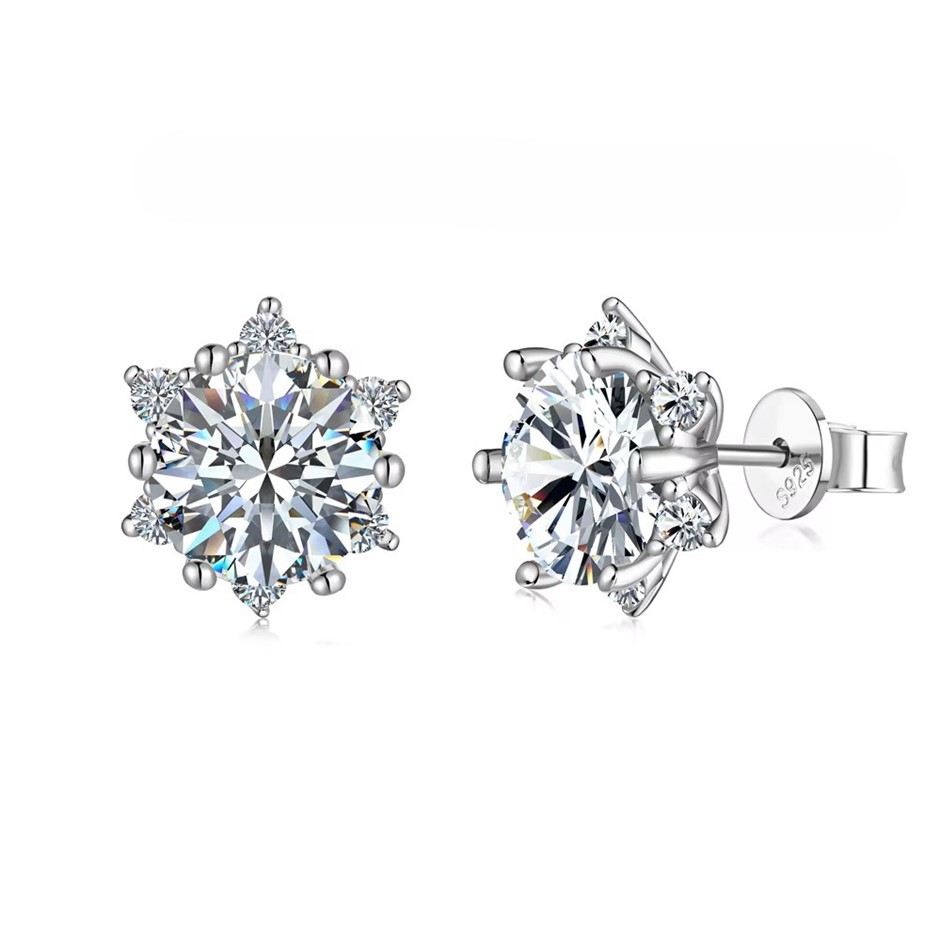 2.38ct Pear Lab Created Certified Moissanite 925 Sterling Silver Earrings