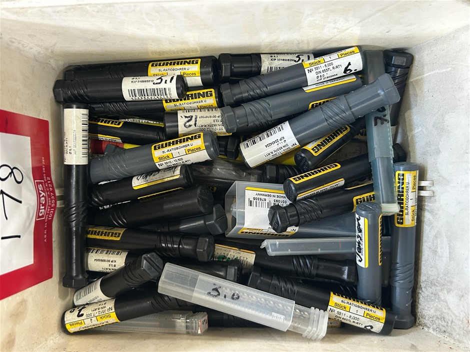 Crate of Assorted Carbide Drill Bits