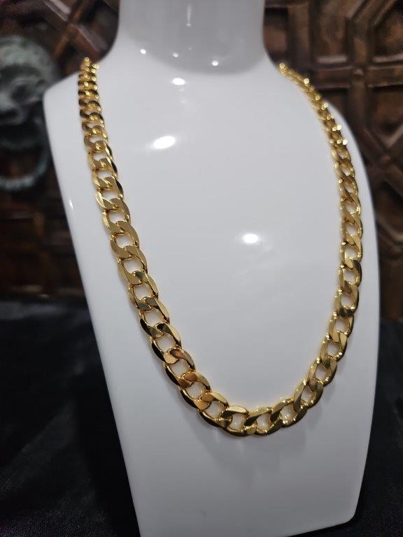 22K/Italy Gold Filled Cuban Chain(stamped 22K/Italy)Warranty Quality-55cm