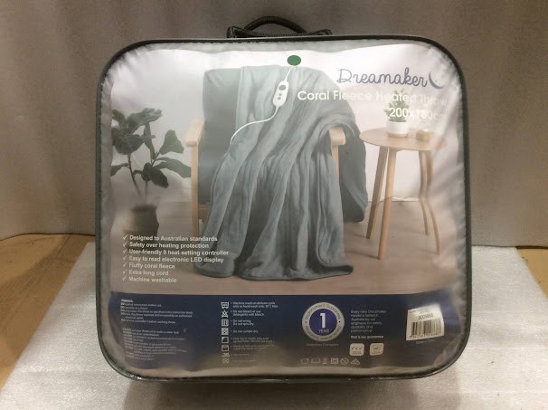 Dreamaker 9009868 Coral Fleece Heated Throw Blanket (200x180cm)