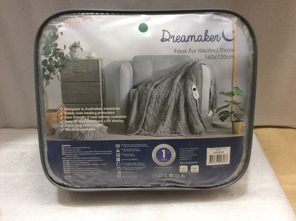 Dreamaker 9009826 Faux Fur Heated Throw Electric Blanket (160x120cm)