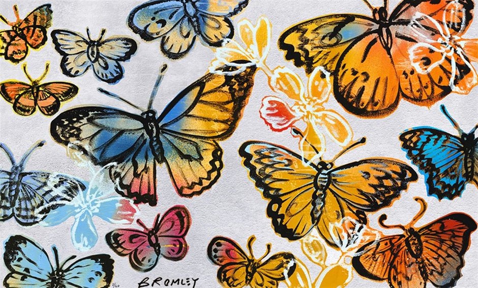 DAVID BROMLEY (1960 - ) - Butterflies 77cm x 126cm