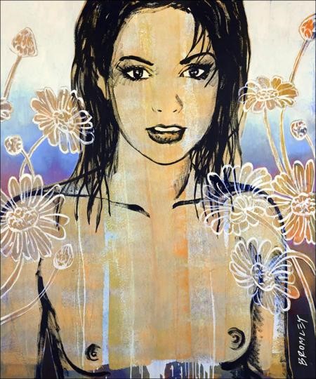 DAVID BROMLEY (1960 - ) Belinda (With Flowers)