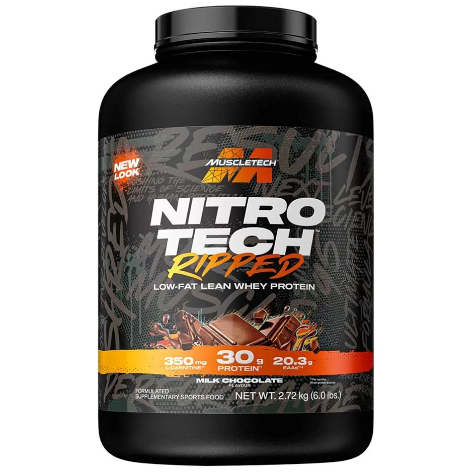 MuscleTech Nitro Tech Ripped Whey Protein Milk Chocolate 2.72kg NB: damage
