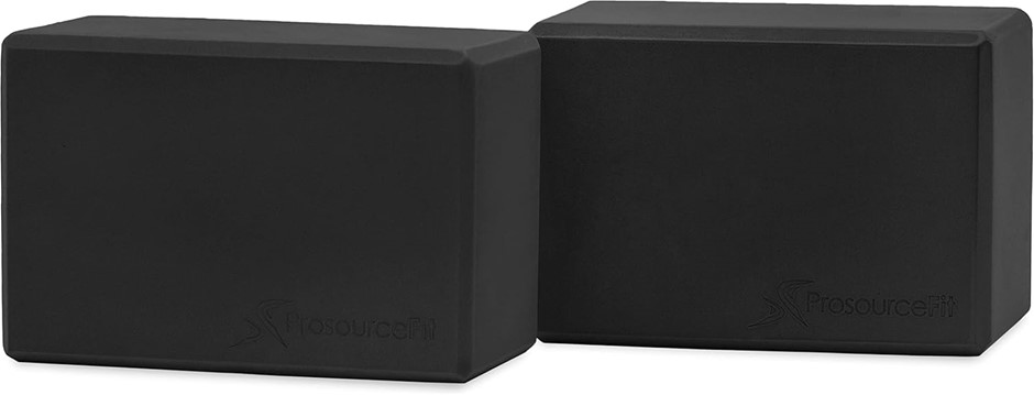 PROSOURCE Foam Yoga Blocks Set of 2, High Density, Large Size: 9” x 6” x 4”