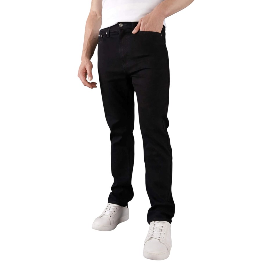 CALVIN KLEIN Men's Slim Straight Jean, Size 36x32, 70% Cotton, Black (001 J