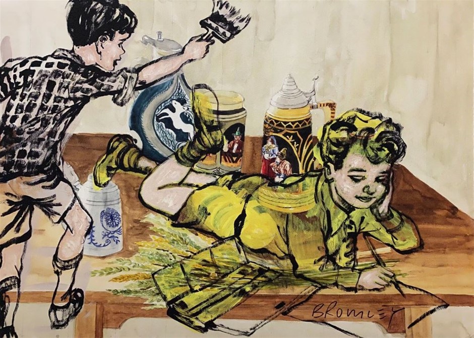 DAVID BROMLEY (1960 - ) - Painting Away