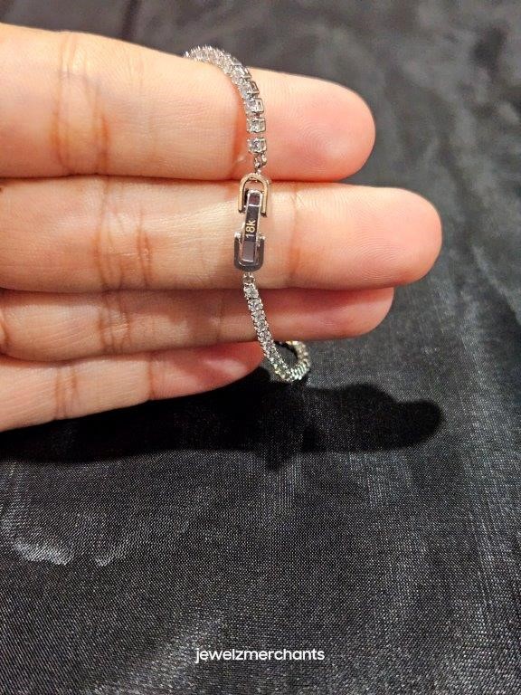 18k  white  Gold Filled Snack Bracelet (stamped 18k)-18cm