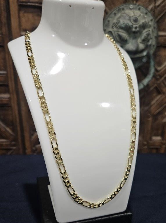 14K/Italy Stamped Yellow Gold Filled Figaro Chain -60cm-Bonus Gift