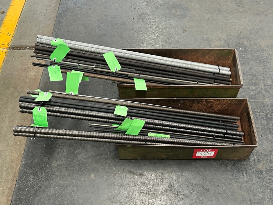 2x Crates of Assorted Sizes High Tensile All Thread