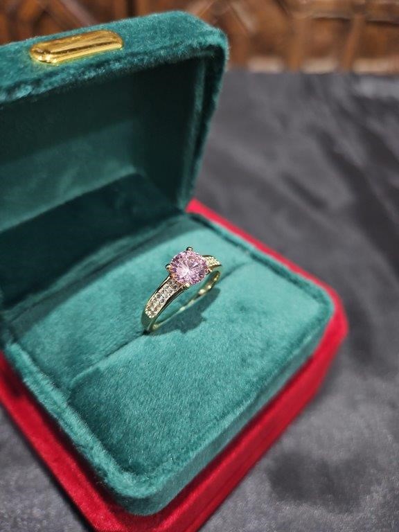 14K/Italy 1.0ct Pink Yellow Gold Filled Ring(stamped)Warranty Quality-9US