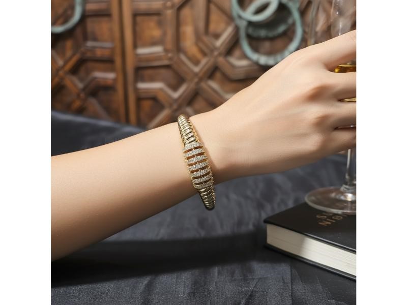 18K/Italy Gold Filled Bangle -(stamped 18K/Italy)-Warranty Quality