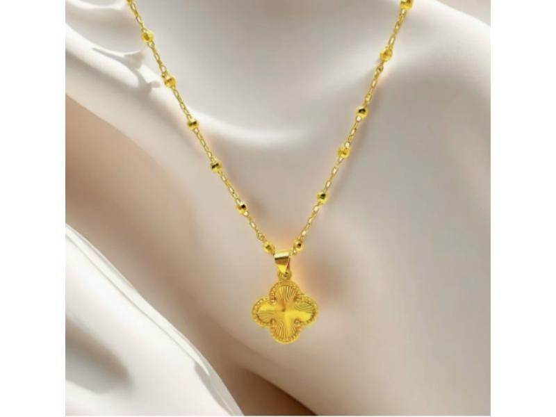18k Yellow Gold Filled Pendant with Chain- Warranty Quality-Bonus Gift