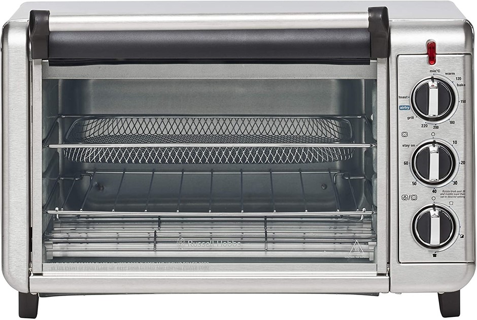 RUSSELL HOBBS Air Fry Crisp N Bake Toaster Oven, Model RHTOV25, 52 x 35 x 3