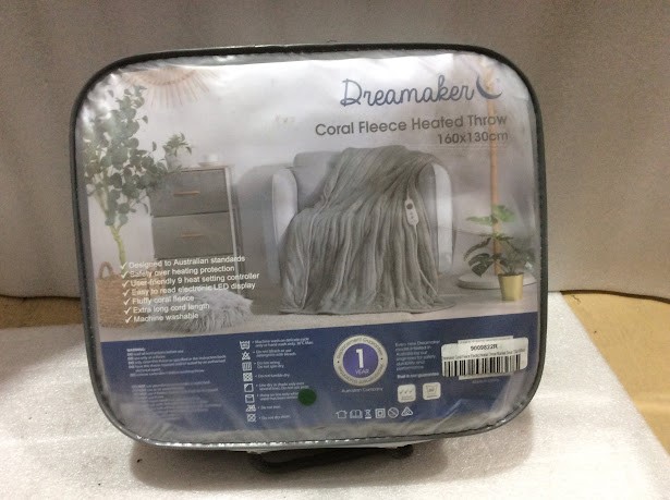 Dreamaker 9009822R Coral Fleece Heated Throw Blanket (160x130cm)