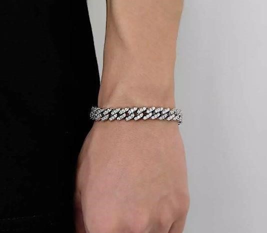 18k White Gold Filled Bracelet stamped(18K)-18.5cm