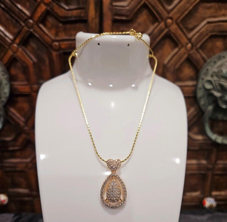 Set Italy 14k Yellow Gold Filled Chain and Pendant stamped-Quality