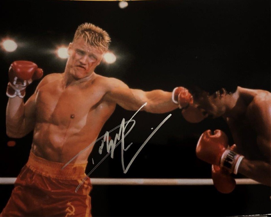 DOLPH LUNDGREN SIGNED IVAN DRAGO ROCKY 4