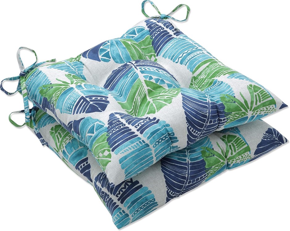 Pack of 2 x PILLOW PERFECT Outdoor/Indoor Hixon Caribe Tufted Seat Cushions