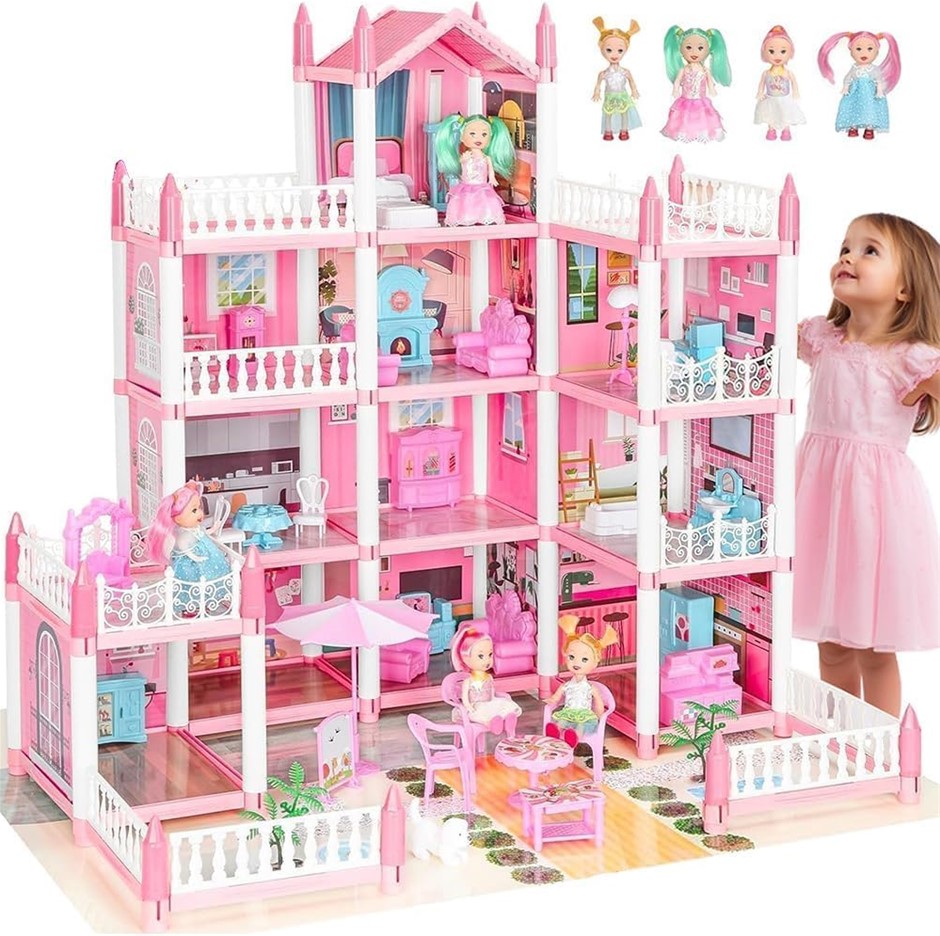 UANDHOME Doll House, Dream Dollhouse for Girls