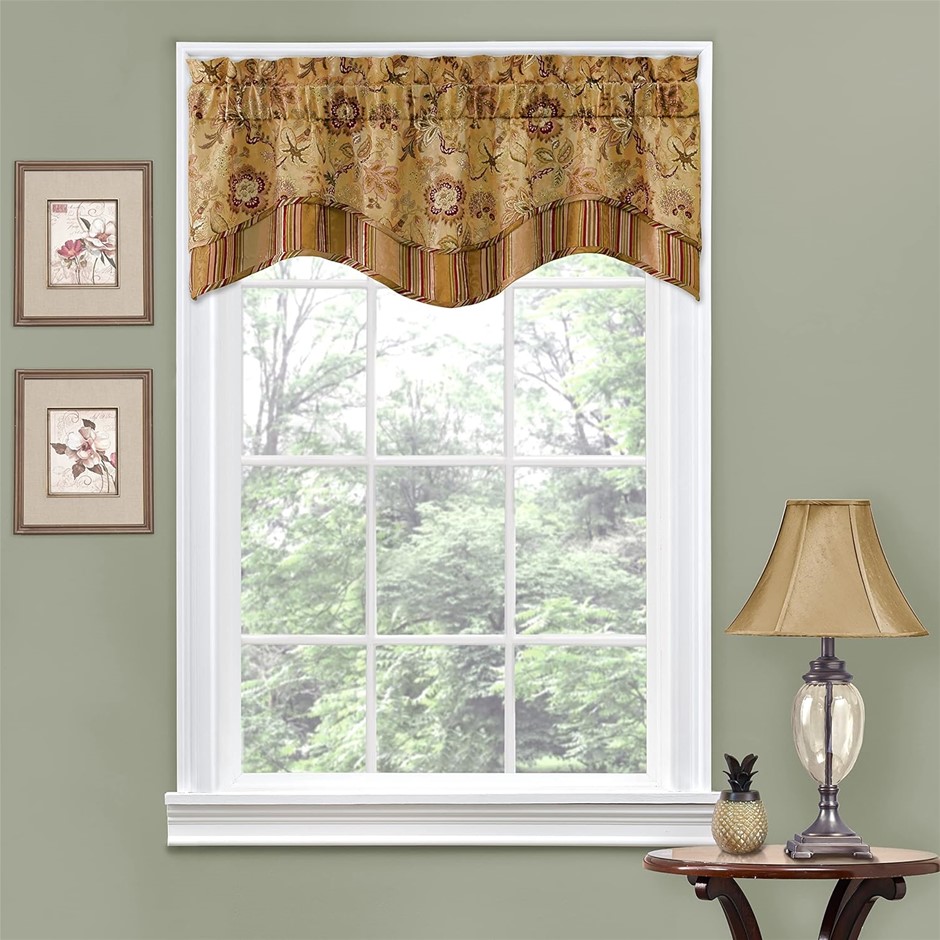 WAVERLY Traditions by Navarra Floral Window Valance Antique.