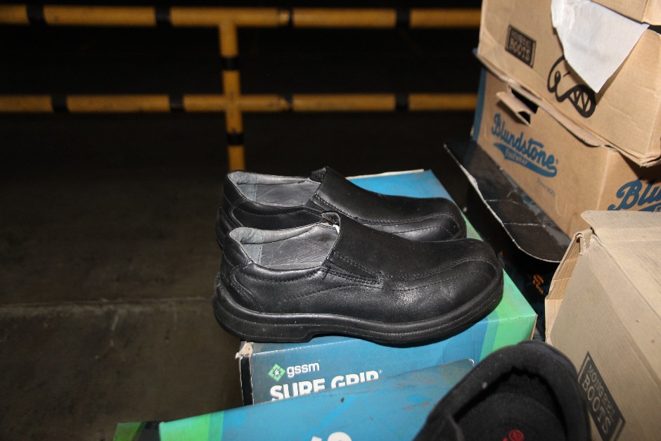 <p>Safety Boots & Shoes On Pallet</p>