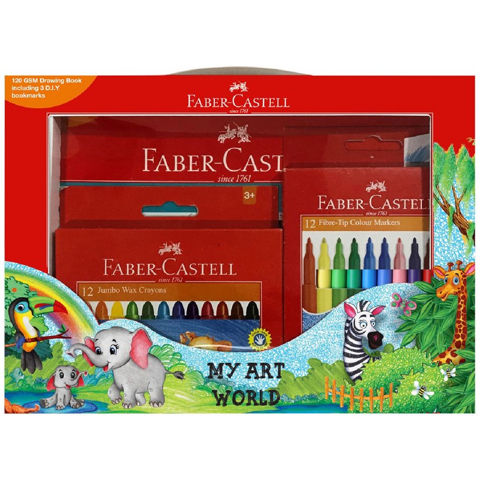 CHILDRENS COLOURING BOOK ITEMS; 1 X Faber Castel My Art World Set & 2 X Cra
