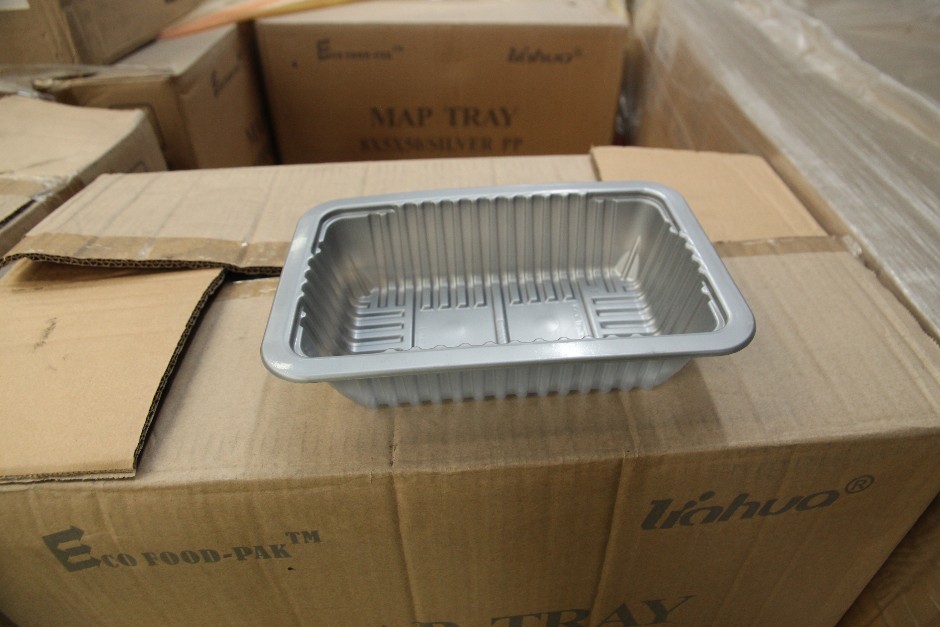<p>Eco Food-Pac Map Trays Silver Unused in Box</p>