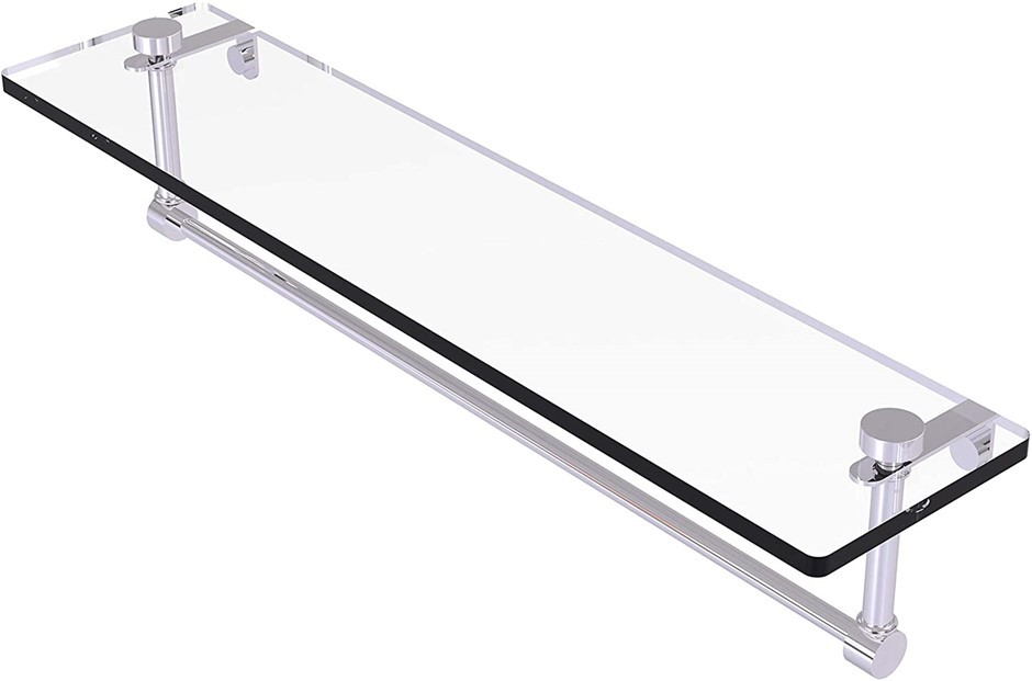ALLIED BRASS 22 Inch Glass Vanity Shelf, 55.9 x 12.7 x 12.7 cm.