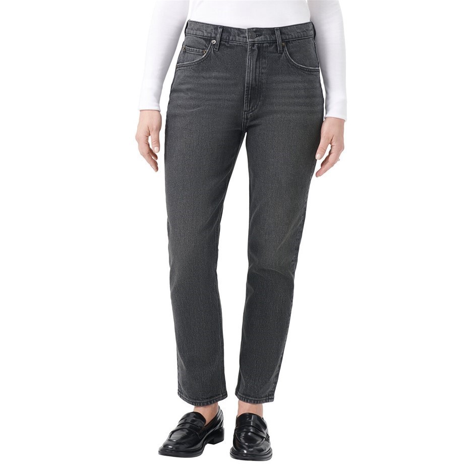 2 x SIGNATURE Women's Straight Jean, Size 8, 99% Cotton, Black.
