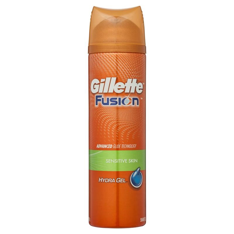 3 x GILLETTE Fusion Hydra Gel Sensitive Skin, 195g. NB: Minor use.