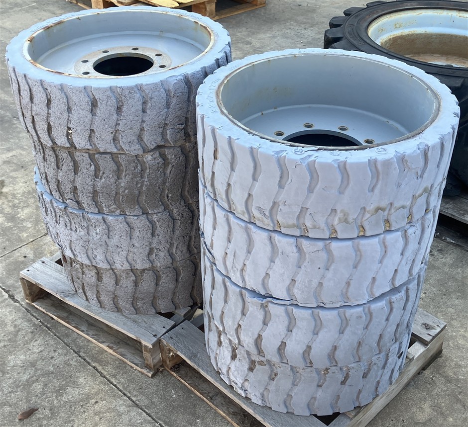 8x Used Non-Marking Access Tyres & Rims - Derrimut