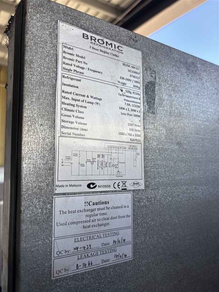Bromic 3 Door Display Fridge