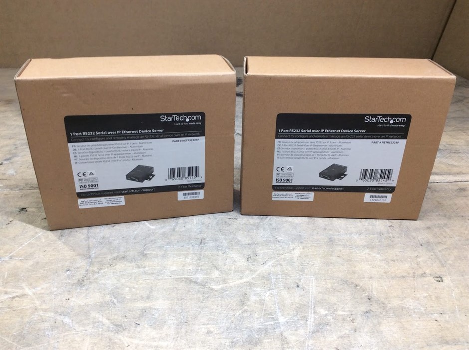 StarTech NETRS2321P RS232 Serial Over IP Ethernet Device Server (Lot of 2)