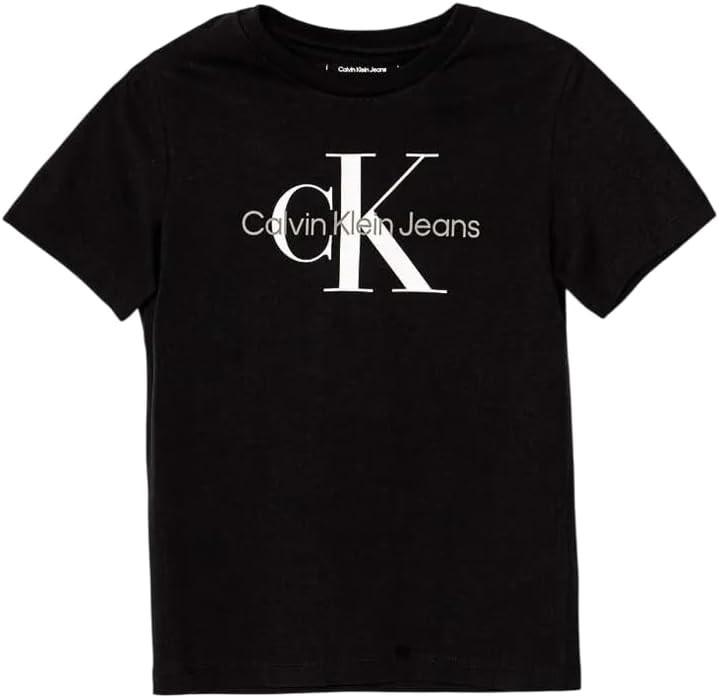 Calvin Klein Unisex Kid Monogram Short Sleeve T-Shirt, Black, 8 Buyers Not