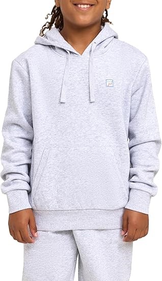FILA Kid's Cali Hoodie, Size 10, Light Grey Marle, ABW3866 Buyers Note - D