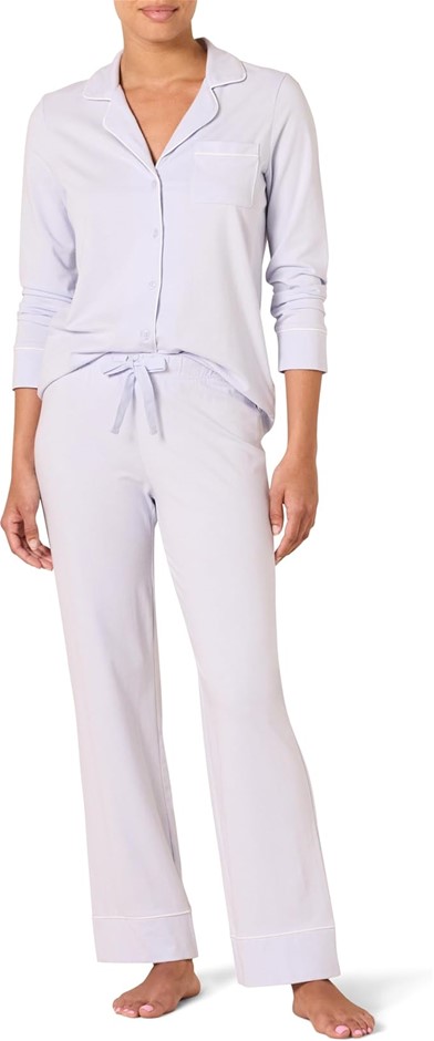 AMAZON ESSENTIALS Women's Modal Pajama Set, Size M, Pale Blue, AEW30115F21.