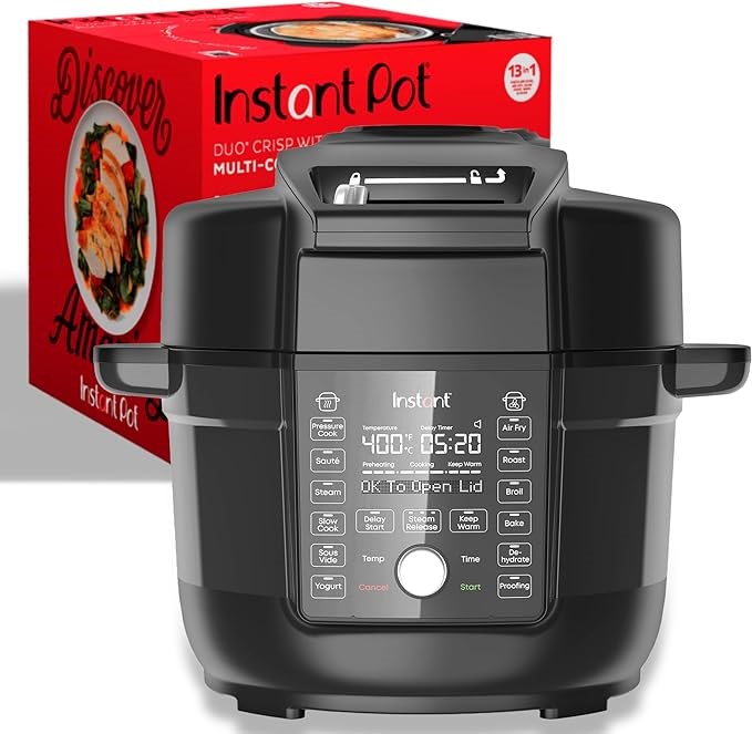 Instant Pot Duo Crisp Ultimate Lid, 13-in-1 Air Fryer and Pressure Cooker C