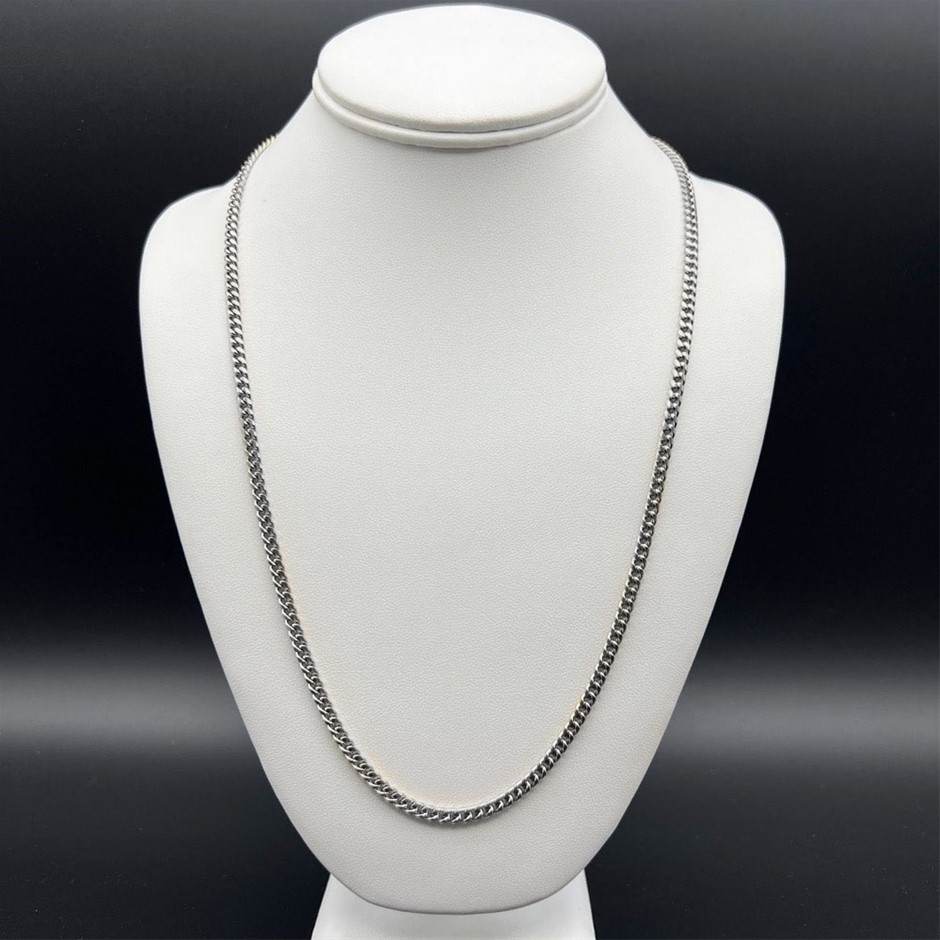 Silver-Filled Cuban Link Chain Necklace, 4MM Wide - 60.9cm