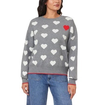 C&C CALIFORNIA Women's Sweater, Size XL, Grey Heart. Buyers Note - Discoun