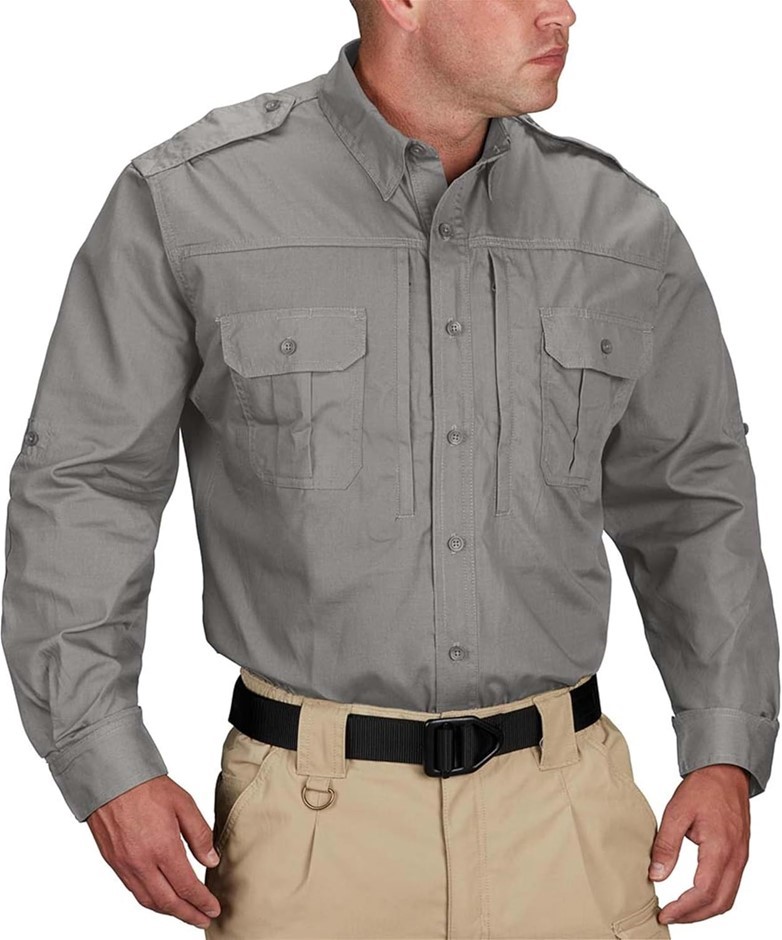 PROPPER Men's Long Sleeve Tactical Shirt, Size 2XL(R), Grey, F531250. Buye