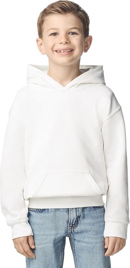 GILDAN Youth Hoodie Sweatshirt, Size XL, White, G18500B. Buyers Note - Dis