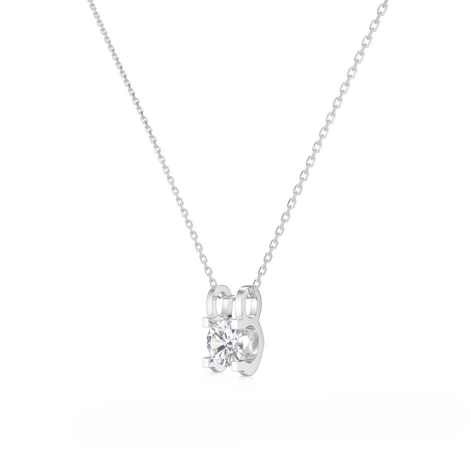 1.00ct Round Lab Created Moissanite 925 Silver Pendant Necklace