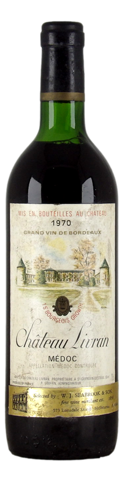 Chateau Livran Medoc Grand Vin de Bordeaux 1970 (1x 750mL) France