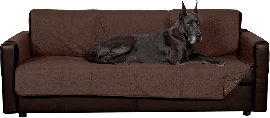 FURHAVEN XL Sofa Slipcover Waterproof & Non Slip Quilted Paw Print Furnitur