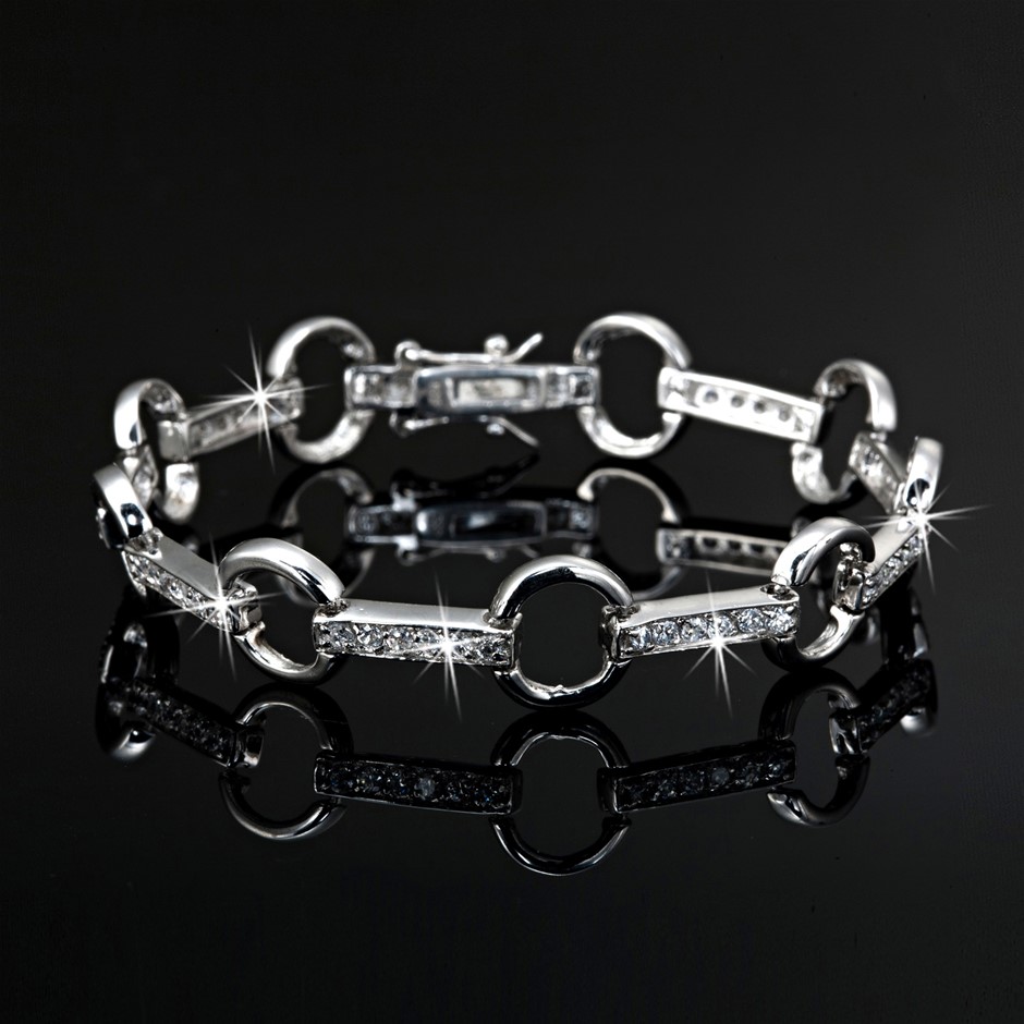 7 Inch Tennis Bracelet Featuring 54 Crystals by Swarovski