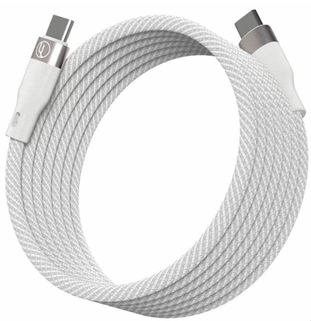 LOOPLOOP Magnetic USB Cable 3-Piece, White. N.B: Damaged packaging.