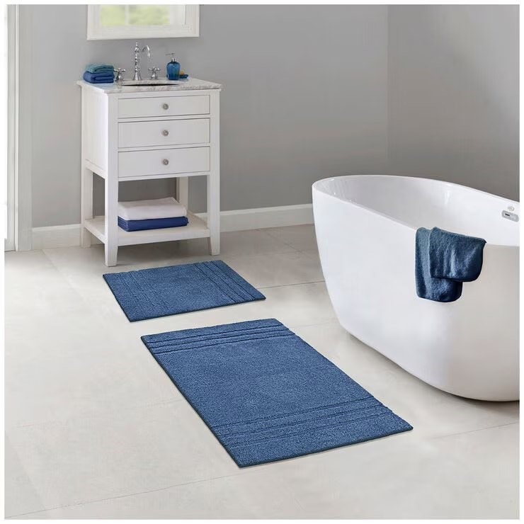 MINERAL SPRING Multi Needle Bath Mat 2 Pack Flintstone Blue. NB: missing sm