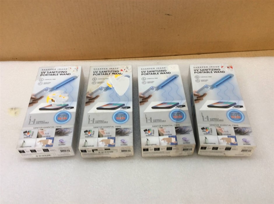 Sharper Image UV Sanitizing Portable Wand - New (Lot of 4)