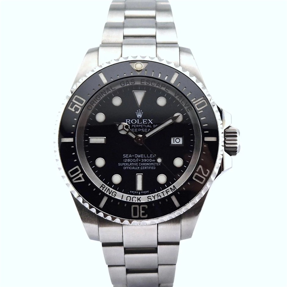 ROLEX SEA-DWELLER DEEPSEA 44MM STAINLESS STEEL 116660 AUTOMATIC WXO & COA